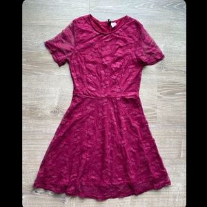Maroon Lace Dress